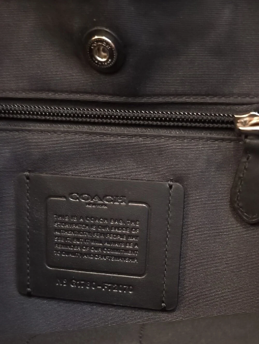 Coach Black Leather Briefcase with Silver Hardware